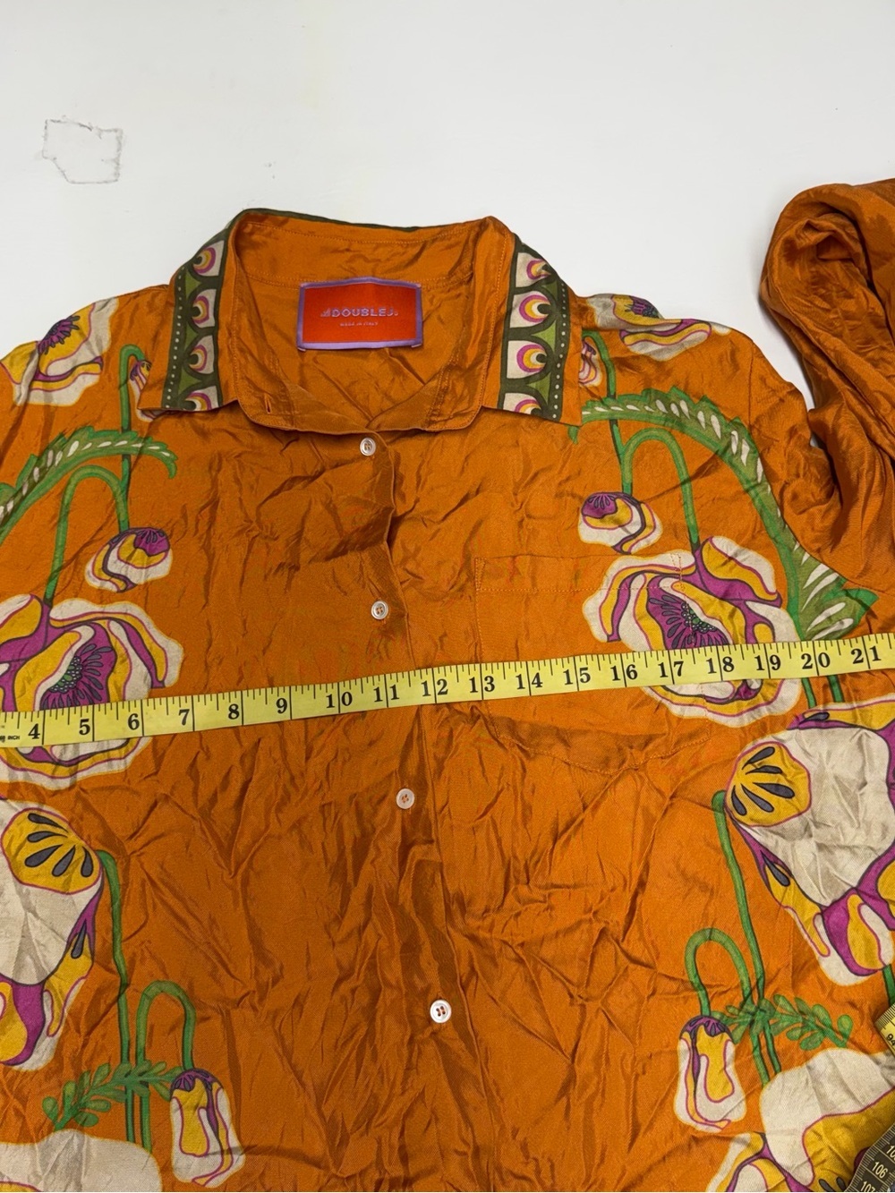 LA DoubleJ silk Orange and Lilac Satin Label Detail size xl - Picture 6 of 10